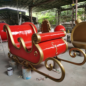 Trineo de <span class=keywords><strong>Santa</strong></span> Claus de Fibra de Vidrio Pintado a Tamaño Real para Decoración Navideña Comercial en Exteriores, Escultura de Reno, Accesorios Gigantes de Fábrica - Product Image 4