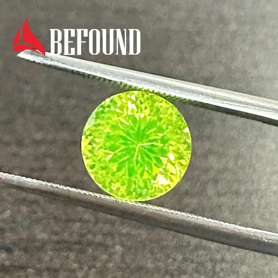 20ct 13mm round lab grown gemstone Lutetium Aluminum Garnet ce luag gem Loose Stone Lab Created Fluorescent green luag stone