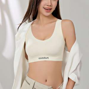 Soutien-gorge de sport confortable sans coutures, sans armatures, anti-choc, dos nu, bretelles larges, style débardeur, design push-up, respirant - Product Image 6