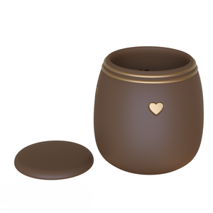 เหยือกเซรามิกเคลือบด้านลายหัวใจสำหรับใส่เถ้ากระดูกมนุษย์ทำด้วยมือ - Product Image 2