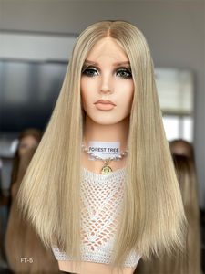 Proveedor de PELO SHY para pelucas de cabello humano kosher judías rusas prearrancadas HD encaje superior pelucas judías con nudos blanqueados - Product Image 3