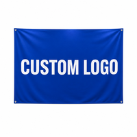 Drapeau personnalisé avec logo imprimé, bannière publicitaire extérieure double face en polyester avec œillets pour la promotion d'entreprise