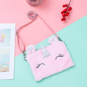 Çocuk sevimli karikatür kore şık güz kış kürk Crossbody çanta çocuklar kızlar çin'den çantalar - Product Image 5