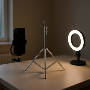 Trépied en aluminium Db 2800 mm avec verrouillage par bouton pour photographie et enregistrement vidéo sur téléphone portable - Product Image 2