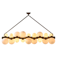 Lustre linéaire moderne et minimaliste en verre opale, luminaire suspendu pour la décoration intérieure, idéal pour salle à manger, salon, îlot de cuisine, restaurant