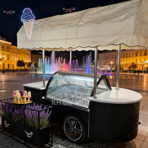 Nouveau type de chariot de vente ambulante mobile pour crème glacée avec mini-réfrigérateur congélateur intégré, modèle 2025 - Product Image 3