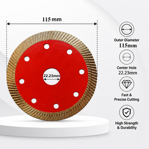 Disque <span class=keywords><strong>de</strong></span> coupe diamanté turbo soudé haute fréquence <span class=keywords><strong>de</strong></span> qualité industrielle 4/4,3/5 pouces pour carrelage en céramique, utilisation à sec, OEM - Product Image 4