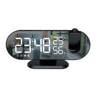 Drops hip Digital projektion Wecker Wand dekoration Tischuhren Mit Radio Projektor Thermometer Luft feuchtigkeit Telefon Ladegerät