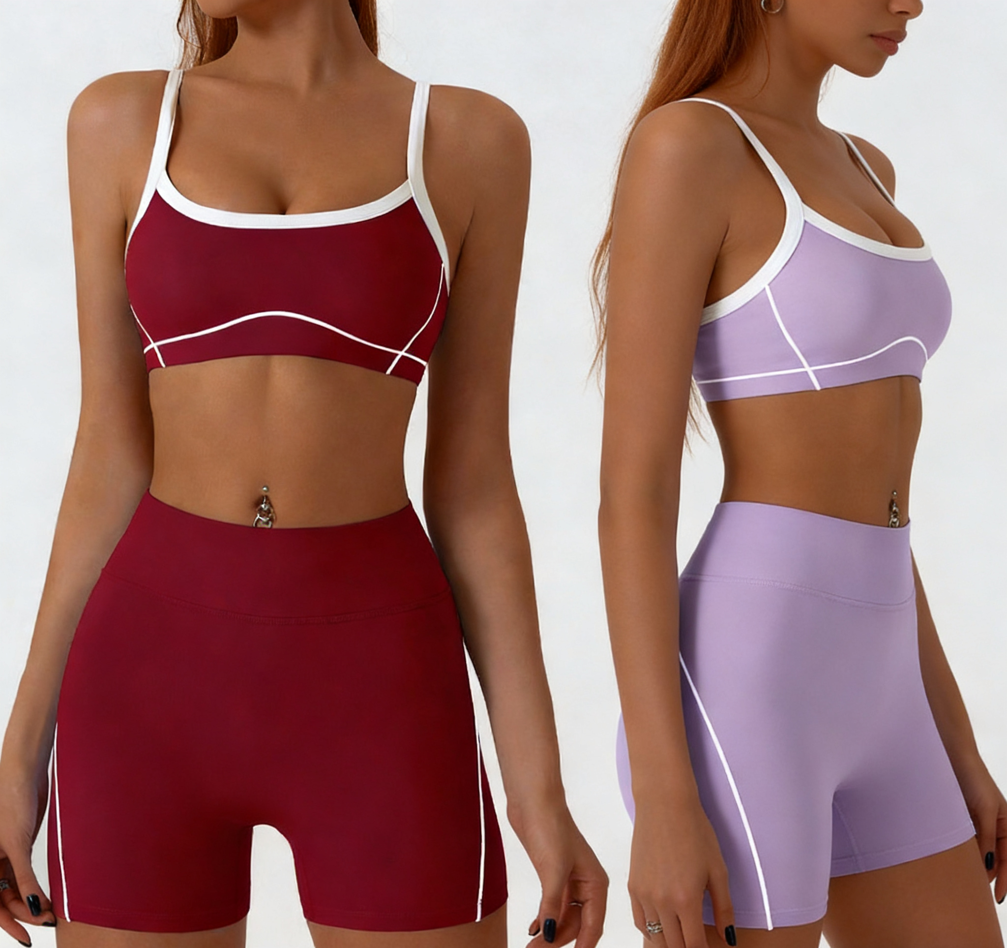 New Yoga Set Women's Cross Beauty Back Sports Shorts High Waist Buttock-Lifting Training Fitness Clothing Sports Wear
