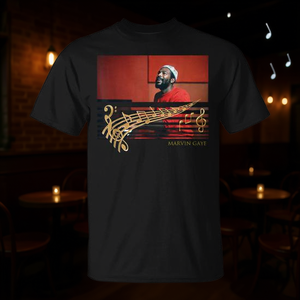 Camiseta Marvin Gaye con diseño musical negro, ropa informal para hombre - Product Image 3