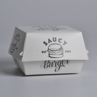 Carton jetable de qualité alimentaire pour hamburger, emballage à emporter, boîte de hamburger à clapet en papier kraft avec logo imprimé
