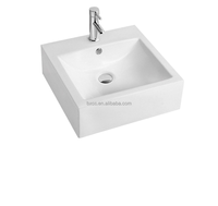 Lavabo Carré Moderne en Céramique Écologique Effet Pierre, Semi-Encastré, OEM/ODM, avec Vidange pour Appartements et Hôtels