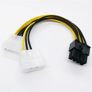 ใหม่ขายดีการ์ดแสดงผล PCI Express ขนาด6นิ้ว2 x <span class=keywords><strong>Molex</strong></span> <span class=keywords><strong>4</strong></span>พินไปยัง8-<span class=keywords><strong>Pin</strong></span> PCI Express Video Card PCI-E ATX PSU Power CONVERTER CABLE-<span class=keywords><strong>Molex</strong></span> <span class=keywords><strong>TO</strong></span> PCIe 8 <span class=keywords><strong>PIN</strong></span> อะแดปเตอร์ - Product Image 4