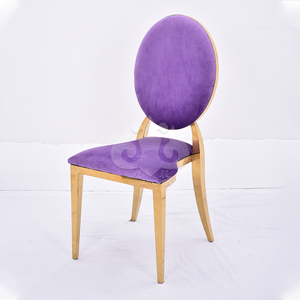 Chaises <span class=keywords><strong>de</strong></span> mariage empilables en acier inoxydable au design or <span class=keywords><strong>Louis</strong></span> <span class=keywords><strong>XVI</strong></span> pour banquets, fêtes, salons, bureaux à domicile - Product Image 4