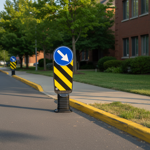 Panneau de signalisation routière en PVC souple imprimé numériquement 300x1000mm avec film réfléchissant de première qualité (Alerte visuelle : Droite Gauche) 12250 UB - Product Image 3