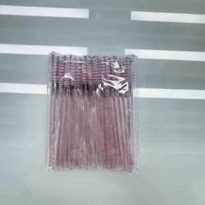 Brosse spirale jetable pour cils, 50 pièces/paquet, avec tige solide en cristal, peigne pour greffe de cils, outil de maquillage beauté - Product Image 3