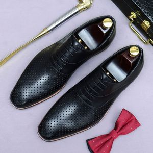 Chaussures d'été pour hommes 2025 – Oxfords en cuir véritable, décontractées et habillées, à bout pointu, antidérapantes et respirantes (cuir souple) - Product Image 5