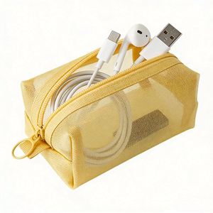 Clear Mesh <b>Mini</b> Zipper Pouch Multipurpose Coin Key Card Bag Portable Travel Organizer Holder for Daily Organization - Product Image 3
