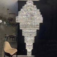 Lustre moderne sur mesure, grand, carré, ovale, rectangulaire, long et rond, pour escalier, avec logo imprimé en 3D