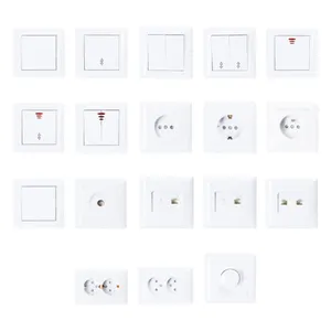 Ingelec Panel Euro 10A 16A 13A 250V 2 Gang Wall Switch Russia Germany French Electrical Power Light Switch