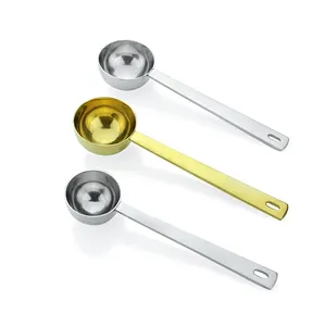 Made In China Kitchen Measuring Tools Silver Color 15ml 30ml Baking Stainless Steel Metal Measuring Spoon