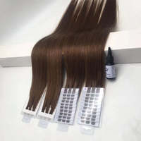 Nouvel Style Extension Cheveux Humains Vierges Remy Qualité Luxe Double Tissée Kit Colle Machine