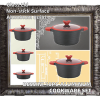 Ensemble d'ustensiles de cuisine modernes en aluminium Dessini 10 pièces accessoire de cuisine à fond en spirale de haute qualité pour la cuisine domestique en métal