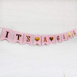 Bannière de fête pour bébé fille, lettres personnalisables, bannière en papier pour <span class=keywords><strong>anniversaire</strong></span> sur le thème du bébé, rentrée scolaire, décorations du Nouvel An - Vente en gros - Product Image 2