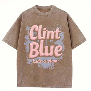 LTD-MT1004 Proveedor de Ropa de Guangzhou Camisetas Extra Grandes con Estampado Personalizado y Bordado Camisetas Vintage Lavadas al Ácido para <span class=keywords><strong>Hombre</strong></span> - Product Image 1