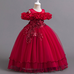 Vestido de Princesa para Niñas Estilo Europeo y Americano, Vestido Infantil de Verano con Estampado y Mangas Volantes, Atuendo Personalizado para Fiestas y Uso Diario - Product Image 1