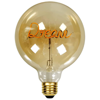 Dream Word LED Edison Bulb G125 Design Soft Flexible 4W Filament 2200K CCT 220V/120V/24V/12V pour résidentiel E27 Letter Led Bulb