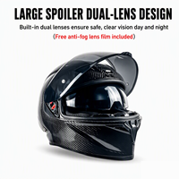Casque de moto intégral léger en fibre de carbone, coque en carbone pour les motards occasionnels, tailles M-XXL, tissage carbone, visière teintée.