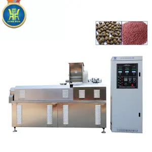 extruder for aquatic floating fish feed fish feed processing machine line with a double screw extruder