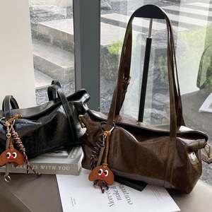 Nouveau Sac Fourre-tout Tendance pour Femme en Cuir Véritable, Style Décontracté Texturé, Sac Boston Porté Épaule pour le Quotidien - Product Image 3