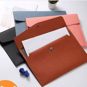 Large-capacity <b>A4</b> File <b>Folder</b> PU Leather Document Bag Briefcase Business Office File Holder Case Bag - Product Image 1