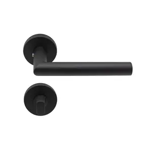 <span class=keywords><strong>Poignée</strong></span> de levier en acier inoxydable, noir, pour <span class=keywords><strong>porte</strong></span> <span class=keywords><strong>WC</strong></span>, salle de bains, 9 pouces, marché européen, meilleure vente - Product Image 1