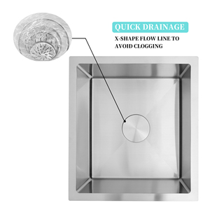 Lavello da cucina di piccole <span class=keywords><strong>dimensioni</strong></span> in acciaio inox quadrato sopra il bancone lavelli con foro personalizzato lavelli da cucina per uso domestico - Product Image 3