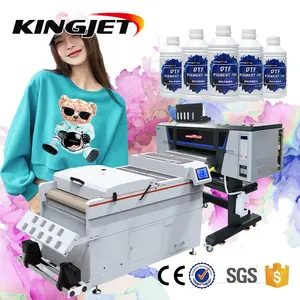 KingJet 60cm DTF printer kits t shirt PET film impresora para DTF DTG printer with powder shaking machine