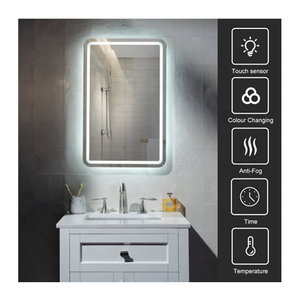 <span class=keywords><strong>Miroir</strong></span> mural ultra-fin argenté anti-buée <span class=keywords><strong>chauffant</strong></span> avec éclairage LED pour maquillage, <span class=keywords><strong>miroir</strong></span> intelligent pour salle de bain - Product Image 1
