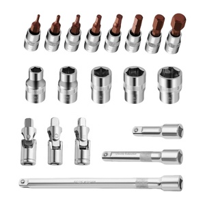 27 cái 1/4 "5-25Nm cài đặt trước mô-men xoắn cờ lê thiết lập sửa chữa xe đạp bit ổ cắm phổ Doanh Adapter 27 mảnh nhanh chóng Ratchet cờ lê Bộ - Product Image 3