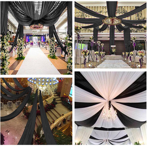 0.75*3m Wedding Decoration Tent <strong>Ceiling</strong> <strong>Drape</strong> Panel Draping Chiffon <strong>Ceiling</strong> <strong>Drapes</strong> for Wedding - Product Image 5