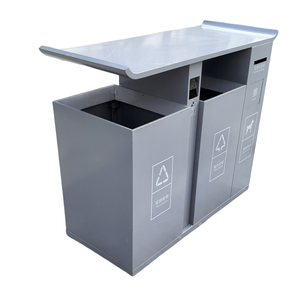 <span class=keywords><strong>Poubelle</strong></span> écologique double compartimentable personnalisée en acier galvanisé / acier inoxydable pour tri sélectif - Product Image 6