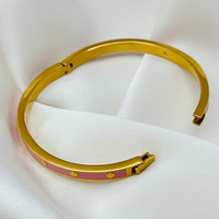 Bracelet de luxe personnalisé en émail plaqué or pour femme