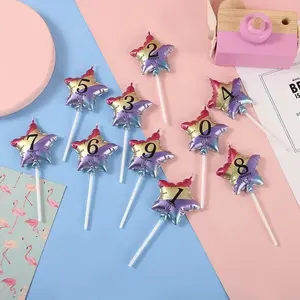 Modelli di lingua personalizzati decorazione creativa pentagramma 3d forniture per feste decorazione per torte candele per torte di compleanno