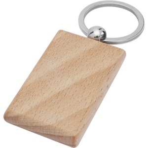 Portachiavi Rettangolare in Legno di Faggio Gian, Moschettone Promozionale in Materiale Resistente, Modello 118122-1 - Product Image 1