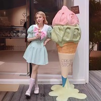 Sculpture de crème glacée personnalisée en fibre de verre, statue de dessert sucré pour la décoration des cafés et des magasins alimentaires