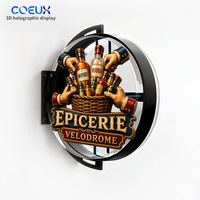 Affichage publicitaire holographique 3D, panneau lumineux double face, boîte lumineuse anti-poussière et anti-vent, panneau LED pour entreprise, bar, 60 cm