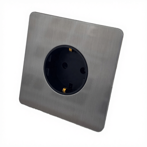 Prise électrique européenne française 16A 220V double pôle murale en acier inoxydable nickel mat rétro moderne norme britannique USB type-C - Product Image 4