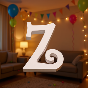 Lettera Decorativa Ilan Z 14,5 cm Bianca per Decorazione Murale - Product Image 2