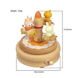 Boîte à musique en bois prête à être expédiée, mouvement Yunsheng, cadeau d'anniversaire ou <span class=keywords><strong>de</strong></span> Noël pour les enfants <span class=keywords><strong>de</strong></span> 5 à 10 ans, MOQ faible, 12 pièces - Product Image 2